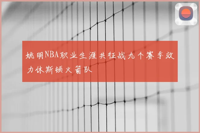姚明NBA职业生涯共征战九个赛季效力休斯顿火箭队
